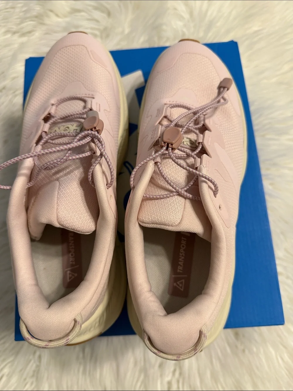 Hoka  Transport  Pale Pink /Lilac Trail Sneakers with Cream Midsole size 7